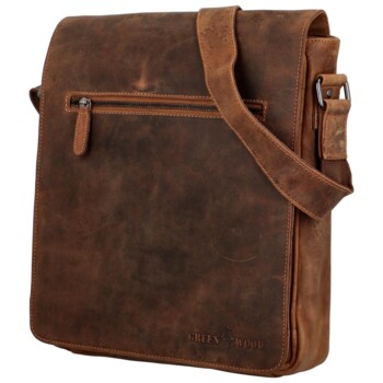 Pánska kožená crossbody/taška khaki - Greenwood Maxvell