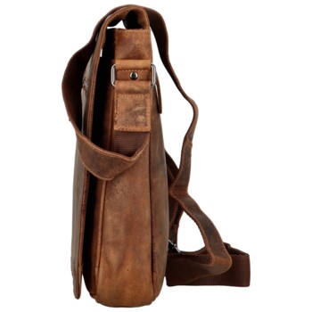 Pánska kožená crossbody/taška khaki - Greenwood Maxvell