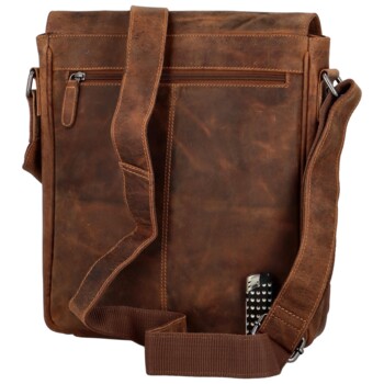 Pánska kožená crossbody/taška khaki - Greenwood Maxvell