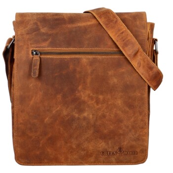 Pánska kožená crossbody/taška camel - Greewood Maxvell