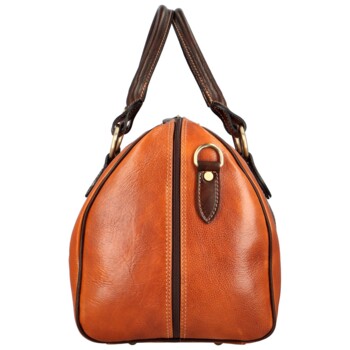 Cestovná kožená taška koňakovo/hnedá - Delami Vera Pelle Petrit