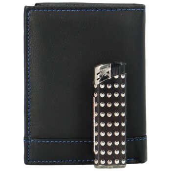 Pánska kožená peňaženka čierno/modrá - Bellugio Eddie
