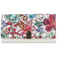 Dámska kožená peňaženka biela/kvetinová - Gregorio Brisanda