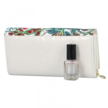 Dámska kožená peňaženka biela/kvetinová - Gregorio Cassandra