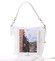 Módna dámska kožená kabelka biela so vzorom - ItalY Margareta