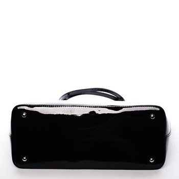 Moderná lakovaná kabelka cez rameno čierna - David Jones Nayeli