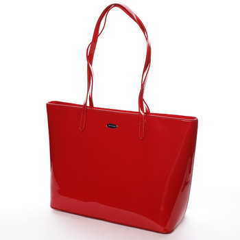 Moderná lakovaná kabelka cez rameno červená - David Jones Nayeli