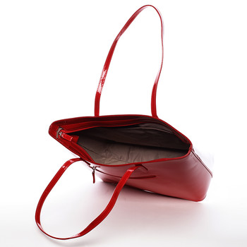 Moderná lakovaná kabelka cez rameno červená - David Jones Nayeli