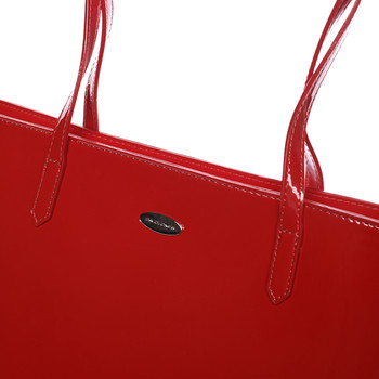 Moderná lakovaná kabelka cez rameno červená - David Jones Nayeli