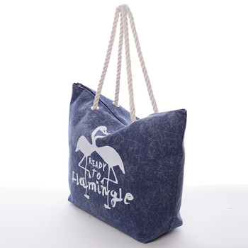 Originálna plážová modrá taška - Delami Flamingo