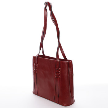 Červená kožená kabelka cez plece - ItalY Zosimovi