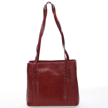 Červená kožená kabelka cez plece - ItalY Zosimovi