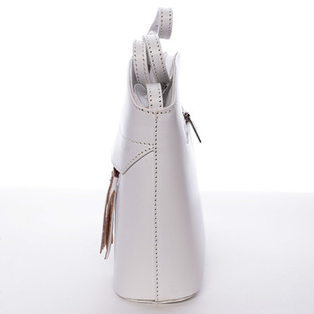 Biela kožená crossbody kabelka - ItalY Marla