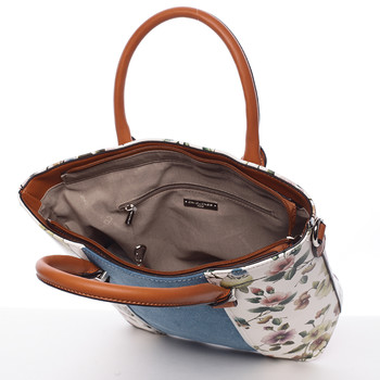 Dámska kabelka s kvetinovým vzorom biela - David Jones Ember