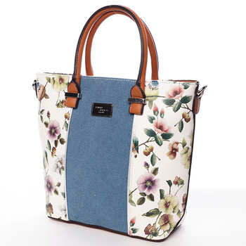 Dámska kabelka s kvetinovým vzorom biela - David Jones Ember