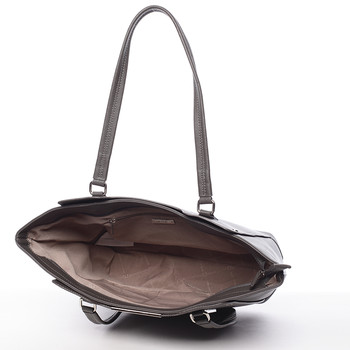Moderná saffianová kabelka cez rameno svetlo šedá - David Jones Harlee