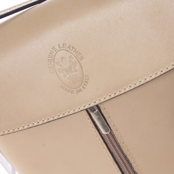 Dámska kožená crossbody kabelka svetlá taupe - ItalY Marketa