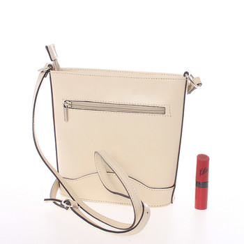 Béžová kožená crossbody kabelka - ItalY Bryana