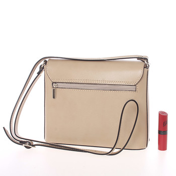 Dámska kožená crossbody kabelka svetlá taupe - ItalY Marleta