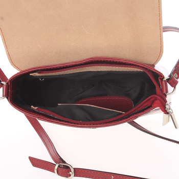 Dámska kožená crossbody kabelka červená - ItalY Marleta