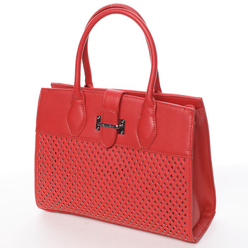 Luxusná a elegantná červená perforovaná kabelka - David Jones Narella