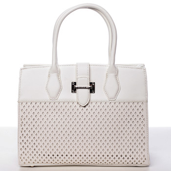 Luxusná a elegantná biela perforovaná kabelka - David Jones Narella