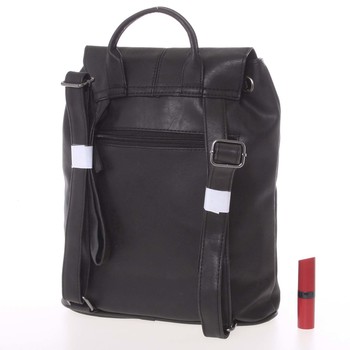 Kvalitný elegantný dámsky čierny batôžtek - Piace Molto Floriant