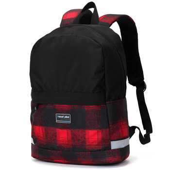 Moderné čierno červený školský a cestovný batoh - Travel plus 0129