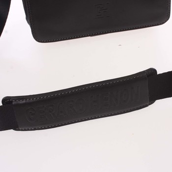 Pánska kožená taška cez rameno na doklady čierna - Gerard HENON Sheldon