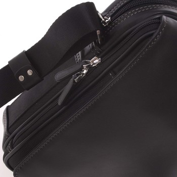 Pánska kožená taška cez rameno na doklady čierna - Gerard HENON Sheldon