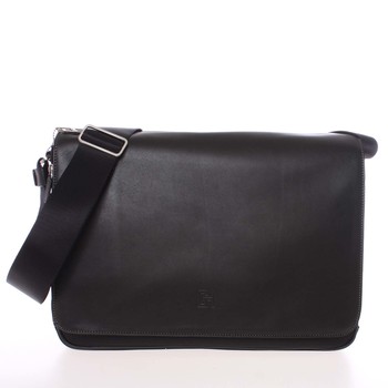 Veľká pánska kožená taška cez rameno čierna - Gerard HENON Mentor