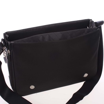 Veľká pánska kožená taška cez rameno čierna - Gerard HENON Mentor