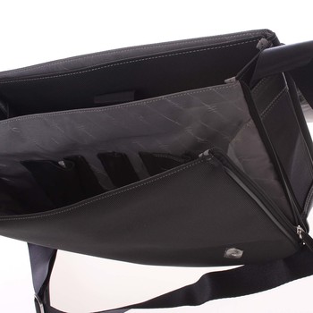 Veľká pánska kožená taška cez rameno čierna - Gerard HENON Mentor