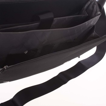 Veľká pánska kožená taška cez rameno čierna - Gerard HENON Mentor