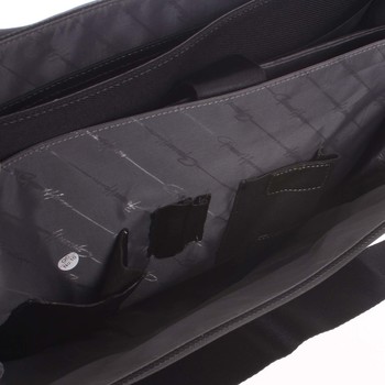 Veľká pánska kožená taška cez rameno čierna - Gerard HENON Mentor