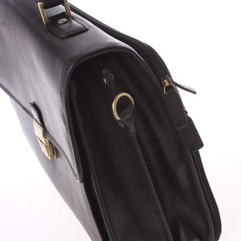 Luxusná elegantná kožená aktovka čierna - Gerard HENON Bravis