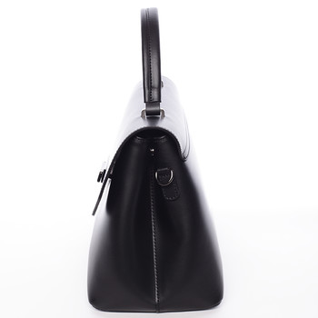 Originálna hladká čierna dámska kabelka do ruky - ItalY Neola