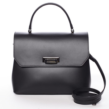 Originálna hladká čierna dámska kabelka do ruky - ItalY Neola