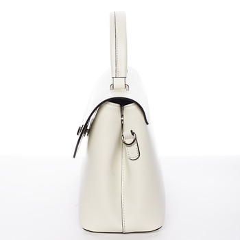 Originálna hladká krémová dámska kabelka do ruky - ItalY Neola