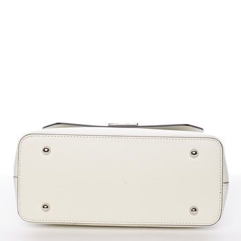 Originálna hladká krémová dámska kabelka do ruky - ItalY Neola