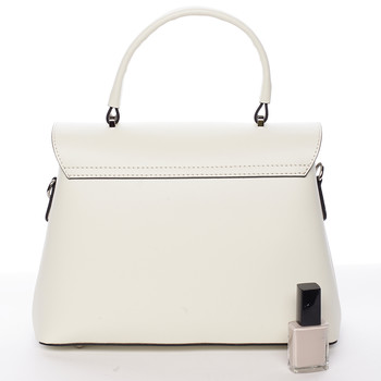 Originálna hladká krémová dámska kabelka do ruky - ItalY Neola
