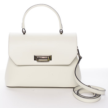 Originálna hladká krémová dámska kabelka do ruky - ItalY Neola