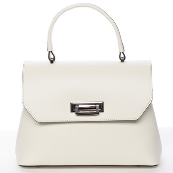 Originálna hladká krémová dámska kabelka do ruky - ItalY Neola