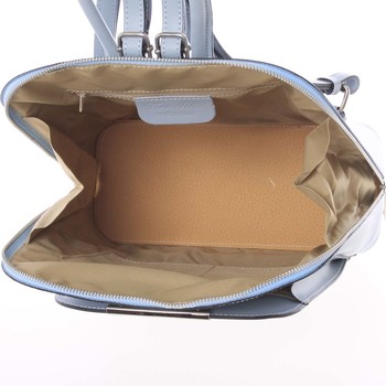 Hladký kožený elegantný dámsky svetlomodrý batoh - ItalY Nike