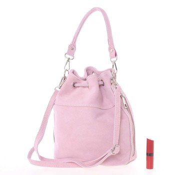 Svetloružová semišová dámska kabelka do ruky - ItalY Neried