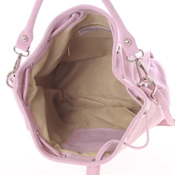 Svetloružová semišová dámska kabelka do ruky - ItalY Neried