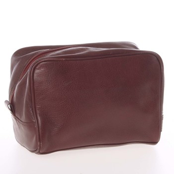 Pánska hnedá kožená kozmetická taška - E680
