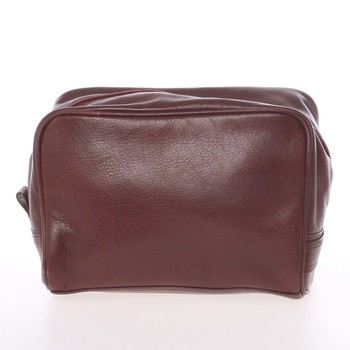 Pánska hnedá kožená kozmetická taška - E680
