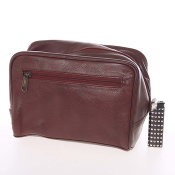 Pánska hnedá kožená kozmetická taška - E680