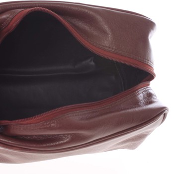 Pánska hnedá kožená kozmetická taška - E680